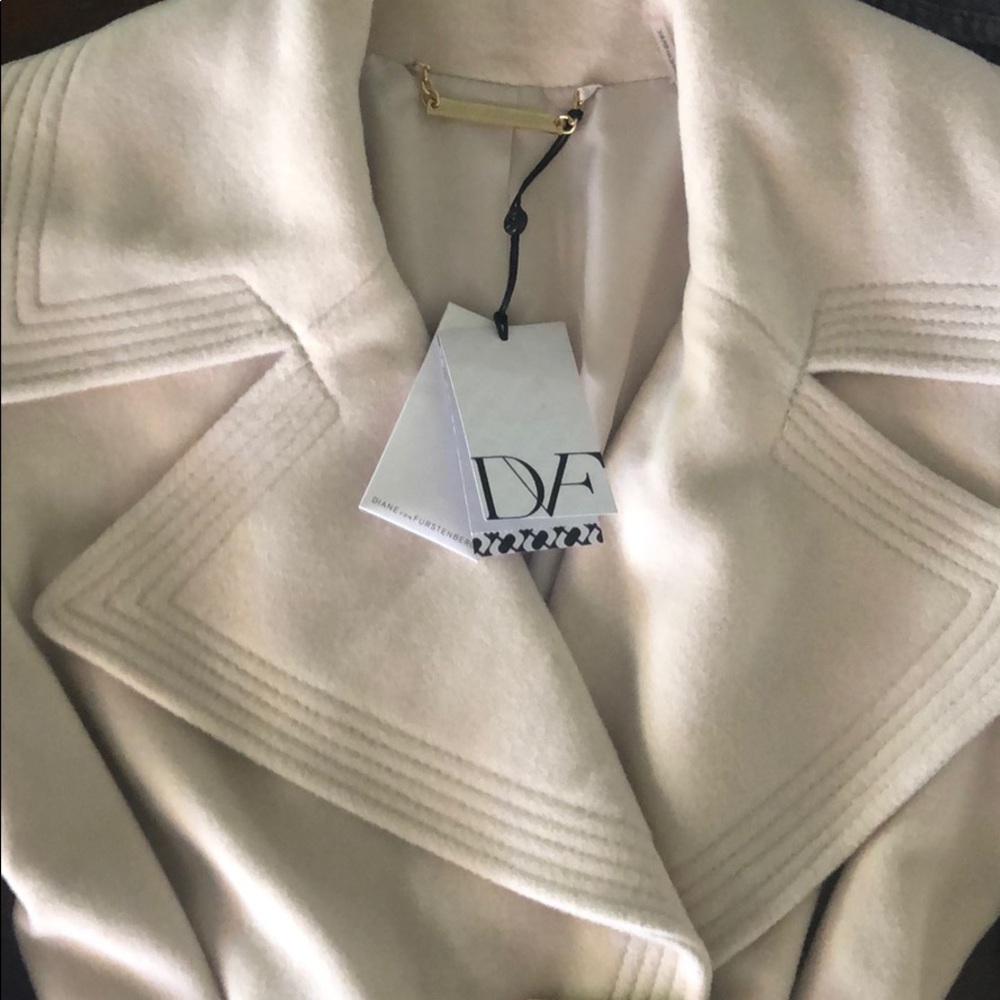 Winter white DVF long coat